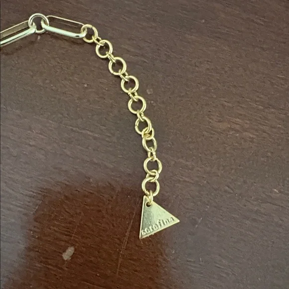 Anthropologie Gold Chain Necklace with Moonstone Teardrop Pendant - Picture 2 of 4